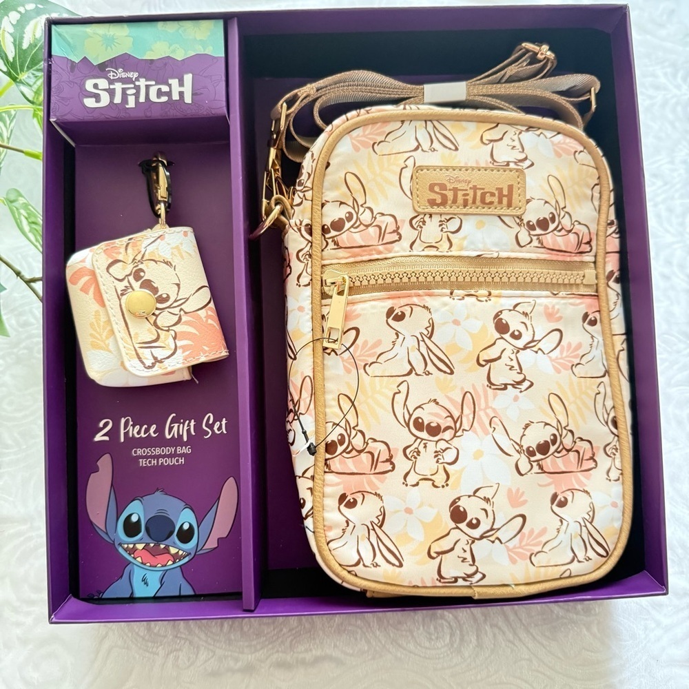 Disney Stitch 2-Piece Gift Set Crossbody Bag + Tech Pouch NWT